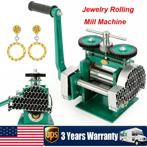 3-in-1 Manual Jewelry Rolling Mill Machine for Metal Sheet & Wire, Gold Silver