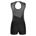 thumbnail image 3 of SiiRoh Girls Sleeveless Gymnastics Ballet Dance Leotard Tumbling Biketard with Active Shorts Blue Green&Black 6, 3 of 7