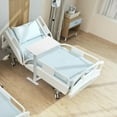 thumbnail image 2 of Hospital Over Bed Table with Wheels Beside Table TV Tray for Bed Adjustable Height, Portable Rolling Desk for Home Medical, Laptop, Breakfast, White, 2 of 15
