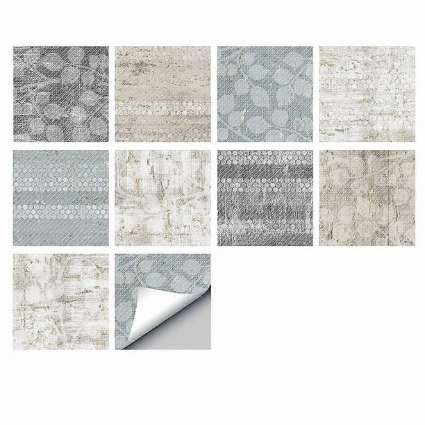 10Pcs PVC Tile Stickers Self-Adhesive Decorative Floor Wall Tiles 30X30Cm Assorted Color Suitable For Homeowners Designers