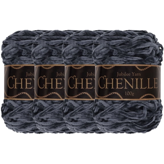 JubileeYarn Chenille Yarn - 100g/skein Worsted Polyester - Cabernet Sauvignon - 4 Cakes