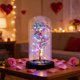 thumbnail image 5 of 1Pcs 9.05x4.52" Glass Dome Preserved Rose Night Light with Multicolor LED Lights and Butterflies Valentine's Day Birthday Gift for Women Featuring Glowing Roses and Starry Sky Design1Pcs JASKFLY, 5 of 9