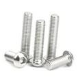 thumbnail image 2 of Bybiment M6-1.0x30mm Button Cap Screw, M6 30mm Metric Screws, Hex Drive Bolts, Steel, Full Thread, Bright , Coarse Thread (M6x30mm, 30 Pieces), 2 of 7