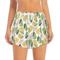 thumbnail image 2 of Balery Fruit Pears Pantalones cortos deportivos para mujer con forro y dos bolsillos, elásticos, para entrenamiento, gimnasio, yoga-Medium, 2 of 7