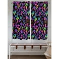 thumbnail image 6 of Bedroom Curtains 63 Inches length, Purple Green Mushroom Window Treatment Curtain Drapes, Abstract Art Botanical Gradient Rod Pocket Curtain Panels for Living Room Kitchen, 42"x63", 2 Panels, 6 of 7