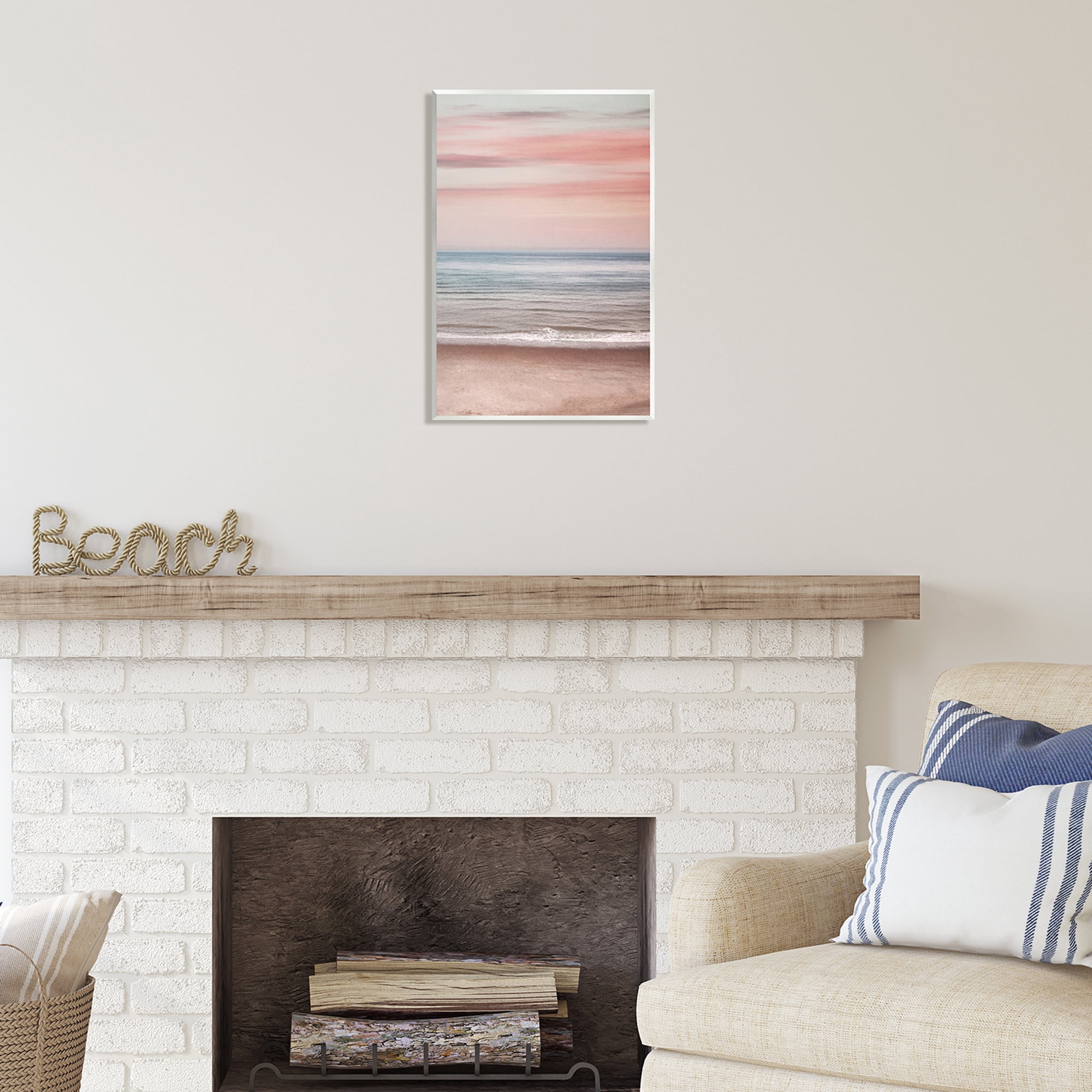 Stupell Industries Pastel Shore Sunset Landscape Painting Unframed Art Print Wall Art, 13 x 19