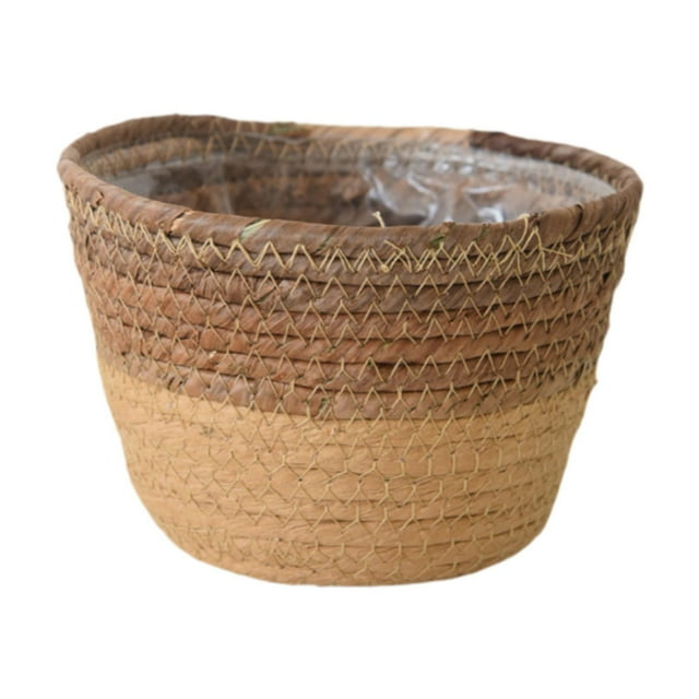 Bin de almacenamiento decorativo de cesta de planta tejida para balcón de interior de dormitorio al aire libre S