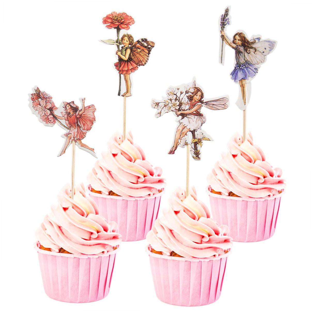 48 MINI CHRISTMAS ELVES CUPCAKE TOPPERS ICED ICING FAIRY CAKE BUN TOPPERS 