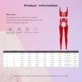 thumbnail image 3 of Doomiva Women's Solid Color PVC Leather Leggings Set Backless Halter Cami Top Crotchless Underwear B Red XXL, 3 of 3