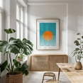 thumbnail image 5 of Sunset Ocean Minimalist Art - Illustration Abstract Sunset Waves Ocean Geometric Minimalist Modern Art Oak Framed Wall Art Print 18 x 24 inches, 5 of 15