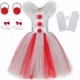 thumbnail image 2 of Disfraz de payaso Pennywise para niña, disfraz de tutú elegante para fiesta de carnaval, disfraz de Joker espeluznante para Halloween, ropa para niños, 2 of 5