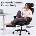 thumbnail image 6 of HOMRELEXA Ergonomic Office Chair Big and Tall with Adjustable Armrests and Headrest, PU Leather Comfy Desk Chairs for Home Office, Black, 6 of 10