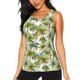 thumbnail image 1 of Fotbe Green Hawaii Palms Blusas Sin Mangas para Mujer – Estilo Casual, Corte Suelto, Slim-Fit, Cuello Redondo Deportivo, Tops de Verano para Gimnasio y Yoga-Small, 1 of 7