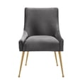 thumbnail image 3 of TOV Furniture Beatrix Pleated Dark Grey Velvet Side Chair with Gold Legs, 3 of 4