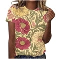 thumbnail image 4 of Womens Tops Dressy Casual Short Sleeve Cotton Womens T Shirts Graphic Tees Short Sleeve Tunic Tops for Women 2025, 4 of 7