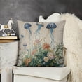 thumbnail image 6 of flowers jellyfish Linen toss pillowcase decoration pillowcase gifting preferred 20x20 inch cushion cover sofa pillowcase sofa bedroom living room car, 6 of 7