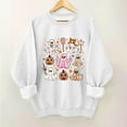 thumbnail image 2 of LYEAA Halloween Lightweight Sweatshirts for Women Long Sleeve Crew Neck Regular Ribbed Cuff Casual Wear Ghost Holiday Clothes White XS, 2 of 4