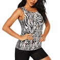 thumbnail image 2 of Fotbe Leopard And Zebra Blusas Sin Mangas para Mujer – Estilo Casual, Corte Suelto, Slim-Fit, Cuello Redondo Deportivo, Tops de Verano para Gimnasio y Yoga-Medium, 2 of 7