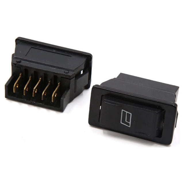 2Pcs 5 Patillas Conmutador Negro Interruptor Basculante Elevalunas Eléctrico de Coche