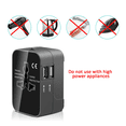 thumbnail image 4 of Adaptador de enchufe de viaje universal con 2 puertos USB, cargador de CA para viajes internacionales, convertidor para AU, EE. UU., RU y UE, cargador USB nuevo., 4 of 5