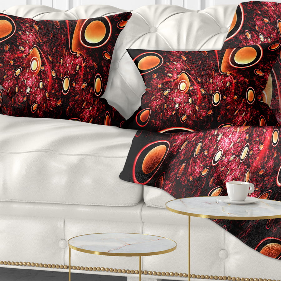 Insert Printed On Both Side x 16 in in Sofa Throw Pillow 16 in Designart CU16522-16-16 Red 3D Surreal Design Abstract Cushion Cover for Living Room