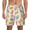 thumbnail image 2 of Goofa Boho Bunny Printed Men's Swim Trunks Board Shorts Quick Dry Mens Swimming Trunks with Compression Liner,Breathable Fit Hawaii Beach Shorts-3X-Large, 2 of 9