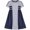 Blue, variant on Girls Casual Dress Cotton Short Sleeve Orange Embroidered 2 Years