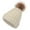 Beige, variant on Knit Hat Faux Fur Pom Pom Beanie Hat Winter Fleece Lined Cable-Beige