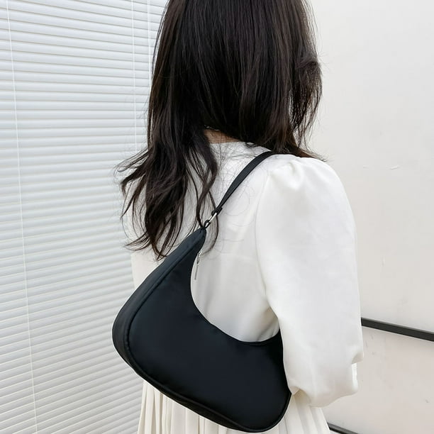 Bolsa Moda mujer color puro bajo el brazo Hobos bolsas bolso de mano con asa superior (negro) Ehuebsd Nuevos Originales
