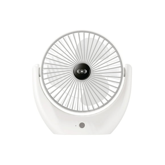 Ventilador de escritorio USB, portátil, silencioso, 3 velocidades, ventilador personal de escritorio, Ideal para Oficina, Hogar Recargable (Blanco)