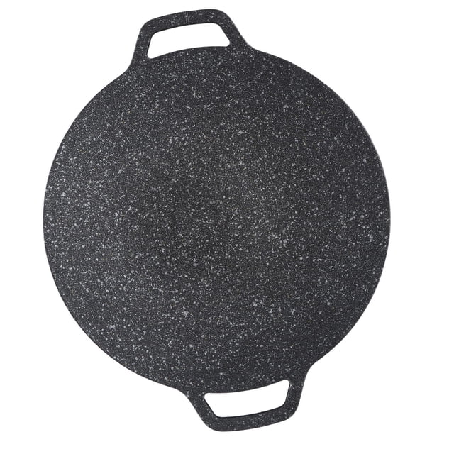 Placa Redonda para Barbacoa Portátil Antiadherente Robusta Estilo Coreano Placa Redonda para Barbacoa Aluminio Fiable Revestimiento de Piedra Maifan Plancha Redonda sin ANGGREK Otros