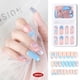 thumbnail image 1 of Uñas postizas, uñas postizas, regalos para mujeres, uñas de larga duración, uñas francesas puntiagudas, parche de flores para uñas, esencia de cuidado, 1 of 2