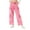 Hot Pink, variant on KAUOD Girls Cargo Jeans Baggy Wide Leg Multi Pockets Denim Pants Kids Plain Cute Straight High Waist Retro Denim Trousers