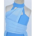 thumbnail image 5 of HULIJA Kids Girls Lyrical Leotard Dress Sleeveless Chiffon Ballet Dance Costume Light Blue 10, 5 of 7