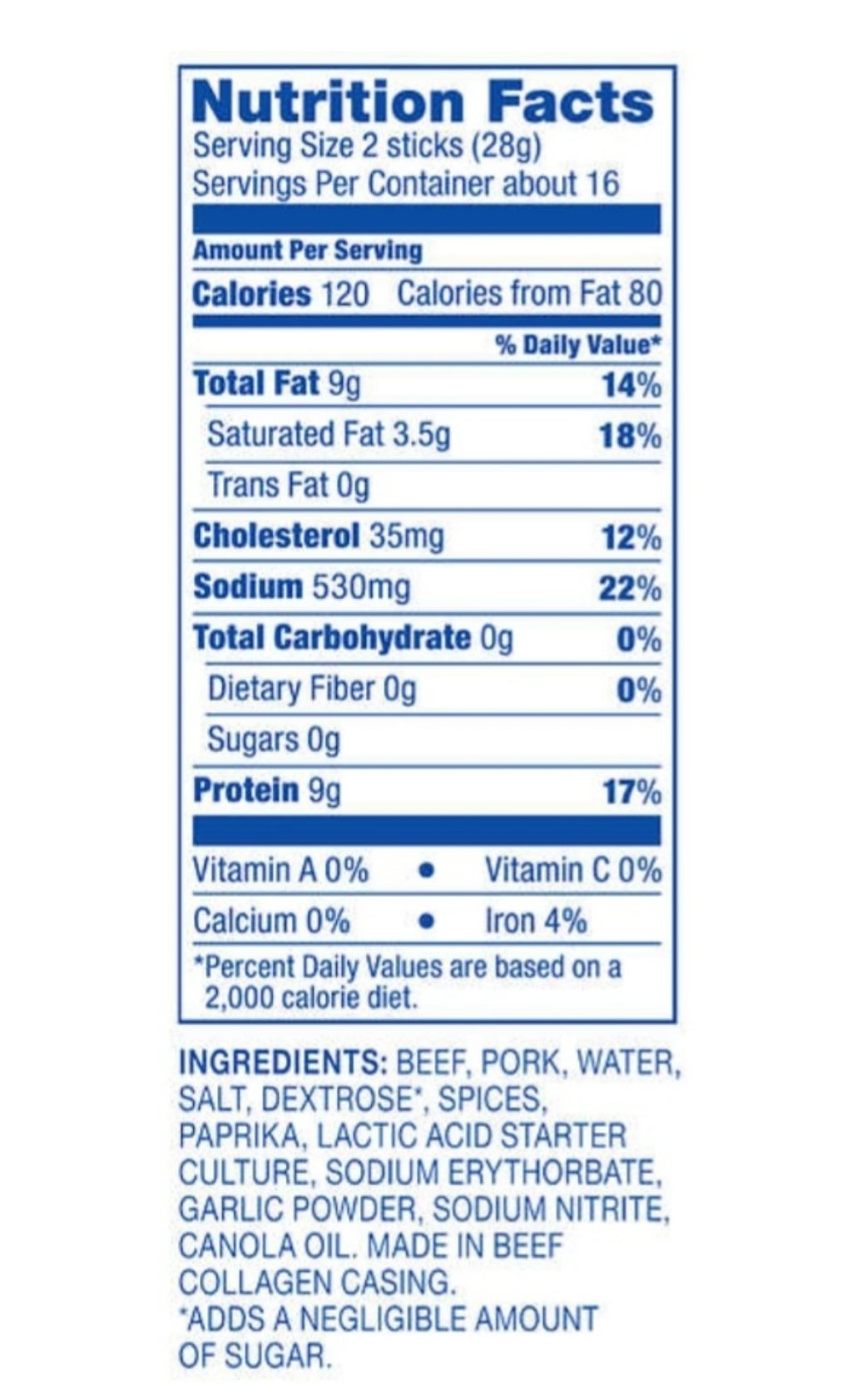 Bavarian Meats Lil' Landjaeger Gluten & MSG Free Zero Sugar Hardwood Smoked Beef & Pork Sticks 16 Oz Resealable Bag