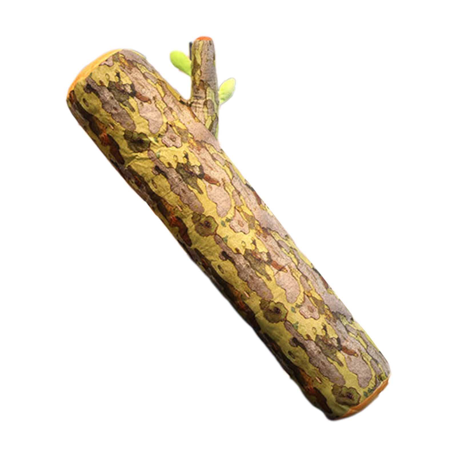 Lifelike Tree Stump Bolster Pillow – Realistic Wood Grain Faux Log Body Pillow for Couch and Bedroom Decor, Soft Support, Removable Washable Cover Brown