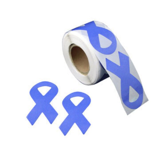 Periwinkle Ribbon Stickers (250 per Roll)
