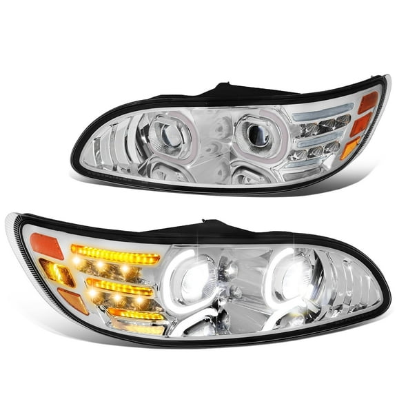 DNA Motoring LED DRL Turn Signal Projector Headlight Headlamp for 1999-2020 Peterbilt 325-387