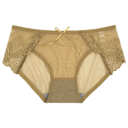 

Female Panties Casual Breathable Lace Low Waist Mesh Briefs Solid Color Cotton Crotch Underwear Panties For Women