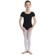 thumbnail image 3 of MSemis Kids Girls Cotton Short Sleeve Ballet Dance Leotard Gymnastics Leotard Tops Black 12, 3 of 6