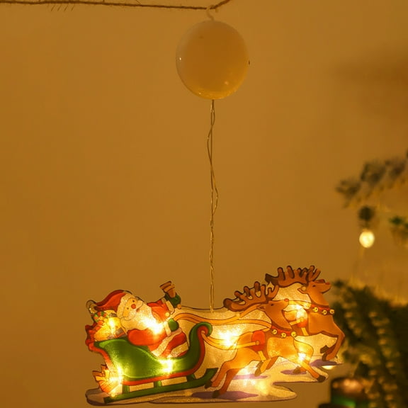 Christmas Lights,Christmas Window Decoration Lights Battery Operated (Not Include Battery ),Christmas Hanging Lights Decor For Hallway, Patio, Restaurant, Mall, Office,Cars,14.17*9.64in