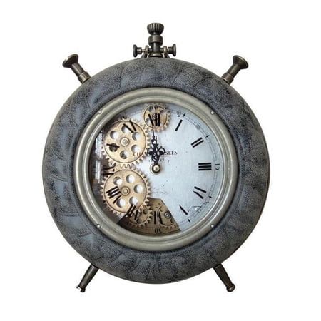 Jeco HD-C001-GR Table Clock, Gold & Gray