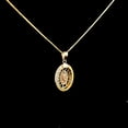 thumbnail image 2 of 10K Solid Real Yellow Gold Cz Mother Mary Pendant Charm with Box Chain, 2 of 3