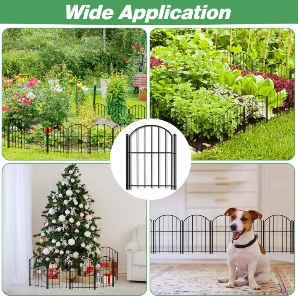 Decorative Garden Fence , 10 Pack Rustproof Metal No Dig Fence Animal Barrier for Dog, Arched Flower Bed Edging Ornamental Wire Border Panel Fencing for Yard Patio Outdoor Decor