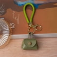 thumbnail image 4 of Hioecau Mini Dumpling Coin Purse Keychain with Security Snap Detachable Wrist Strap Faux Leather Waterproof Compact Bag Key Holder, 4 of 8