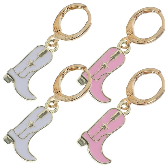 2 Pairs Boots Womens Jewelry Women’s Jewelry Cowgirl Earrings for Women Western Earrings for Women Cowboy Boot Earrings Pendant Alloy Miss