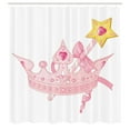 thumbnail image 3 of Ambesonne Girls Shower Curtain, Crown and Magic Wand, 69"Wx70"L, Pale Pink Yellow, 3 of 5
