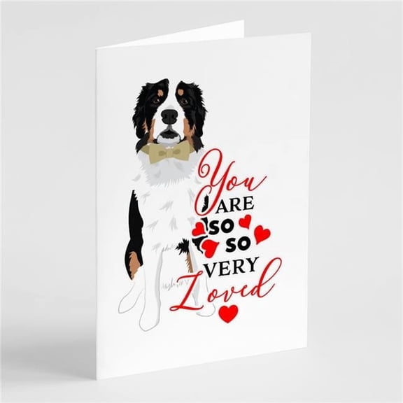 Bernese Mountain Dog #2 so Loved Greeting Cards and Envelopes Pack of 8 7 in x 5 in