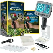 NATIONAL GEOGRAPHIC Digital Microscope for Kids 40-Piece Handheld Microscope, Lightweight, Portable, Capture 1080p Photos & Video on Micro SD Card, Tilting 4.3-Inch LCD Screen, 800x Magnification