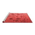 thumbnail image 2 of Ahgly Company Machine Washable Indoor Square Abstract Red Modern Area Rugs, 4' Square, 2 of 4